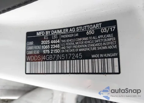 2018 Mercedes-Benz Cla 250 4Matic z USA, uszkodzony, nr VIN WDDSJ4GB7JN517245